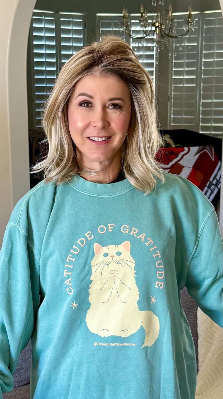 "Catitude of Gratitude" Crewneck