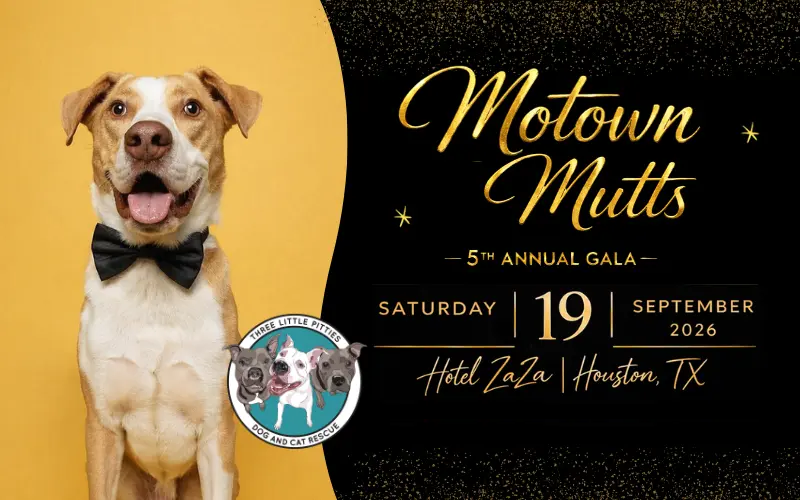 Motown Mutts 5th Annual Gala on September 19, 2026 at Hotel ZaZa Houston
